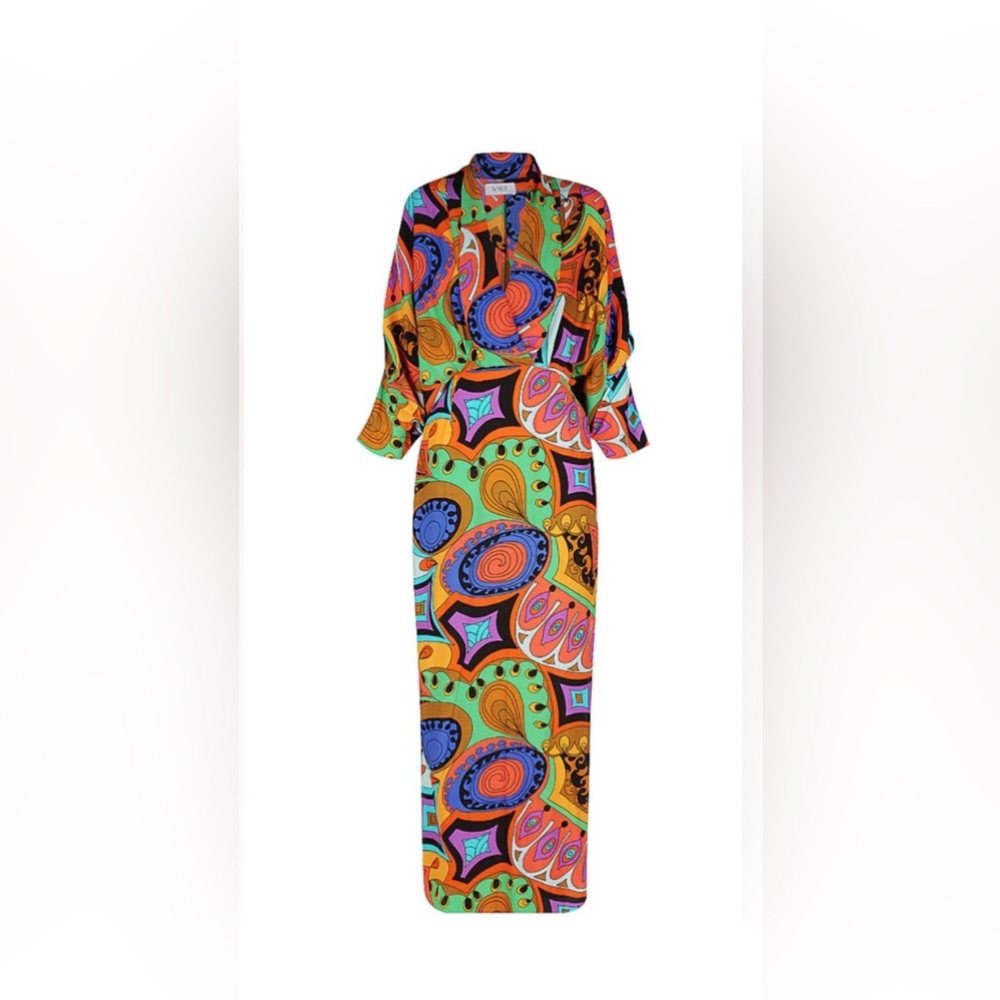 SWF Revolve Plunge Dress in Retro Print - Picture 3 of 7